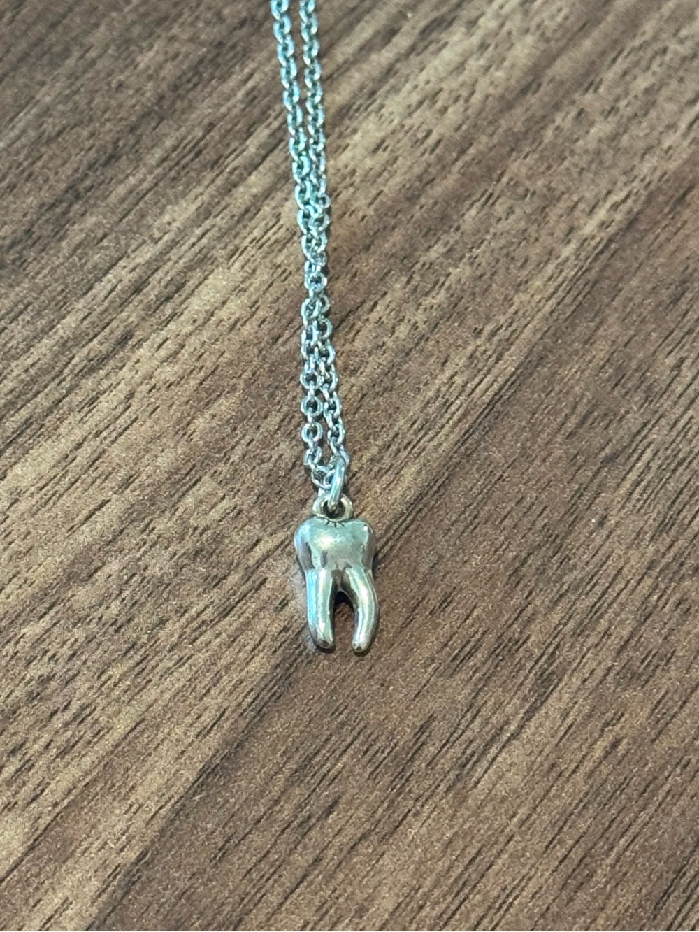 Hot Topic Silver Tooth Pendant Necklace